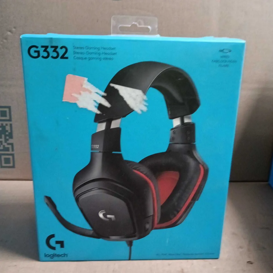 LOGITECH G332 STEREO GAMING HEADSET – BLACK/RED, BOXED