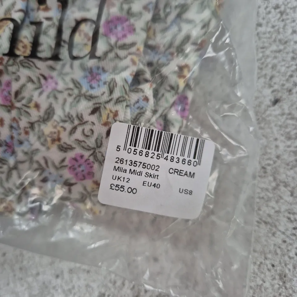 BAGGED NOBODY'S CHILD MILA MIDI SKIRT – FLORAL PRINT, UK12 (EU40)