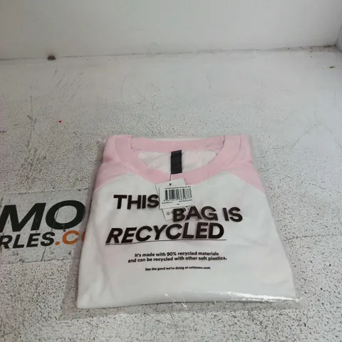 BOX OF 2 ACTIVE GRAPHIC RAGLAN T SHIRT WHITE/HOOPS XL