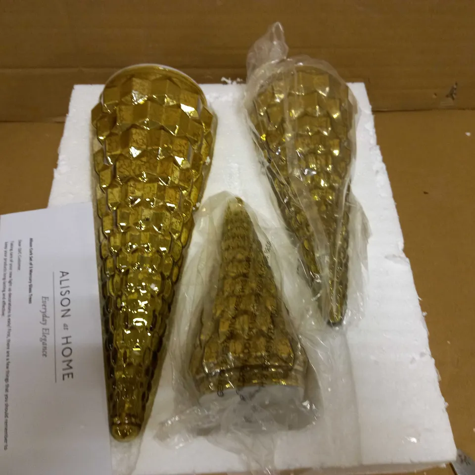 ALISON CORK SET OF MERCURY GLASS TREES