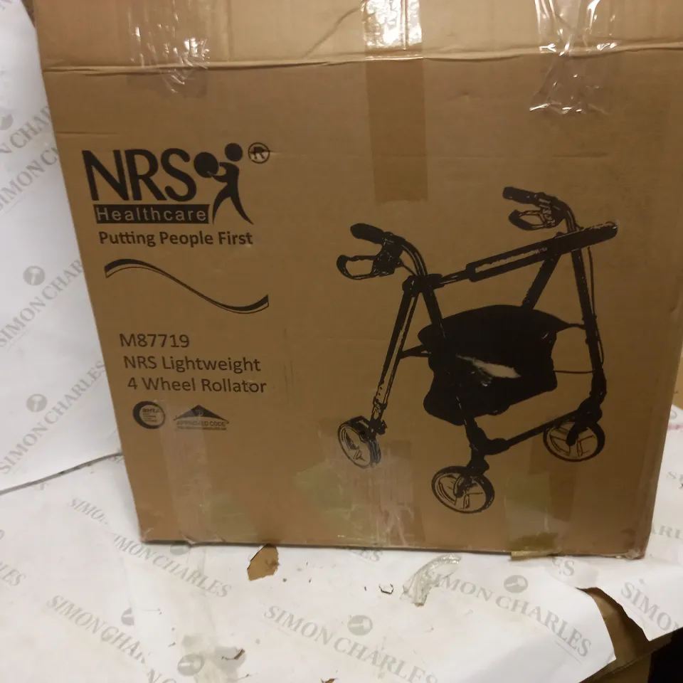 NRS HEALTHCARE M87719 LIGHTWEIGHT FOUR WHEELED ROLLATOR WITH SEAT