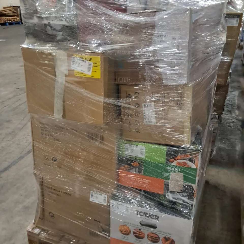 PALLET OF APPROXIMATELY 21 UNPROCESSED RAW RETURN HOUSEHOLD AND ELECTRICAL GOODS TO INCLUDE;