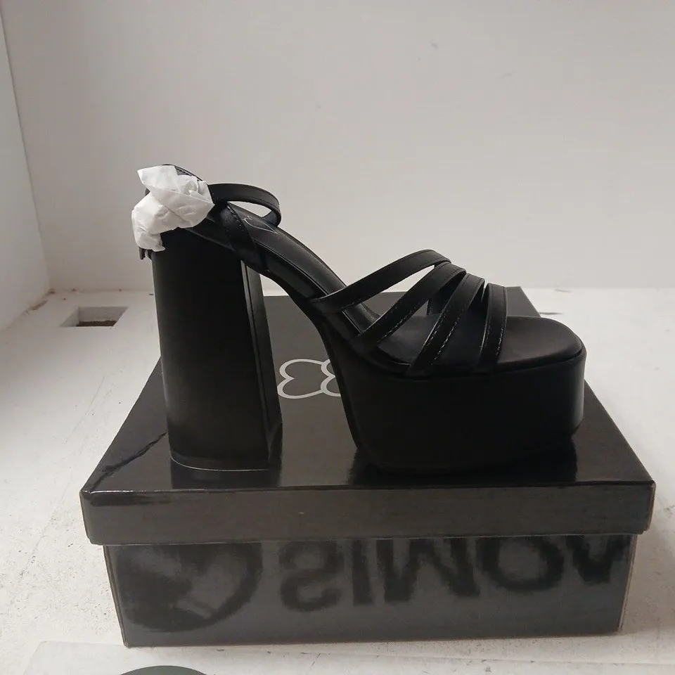 BLACK STRAPPY PLATFORM SANDALS – WOMEN'S SHOES UK 6