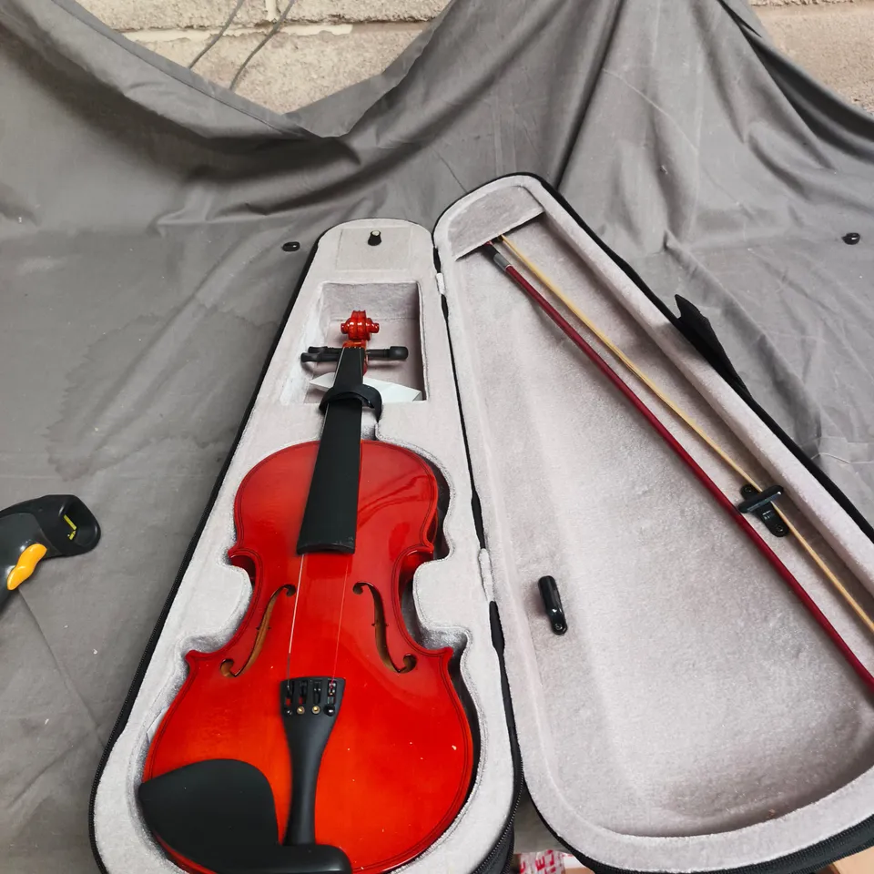 VIOLIN WITH HARD CASE AND BOW – RED FINISH