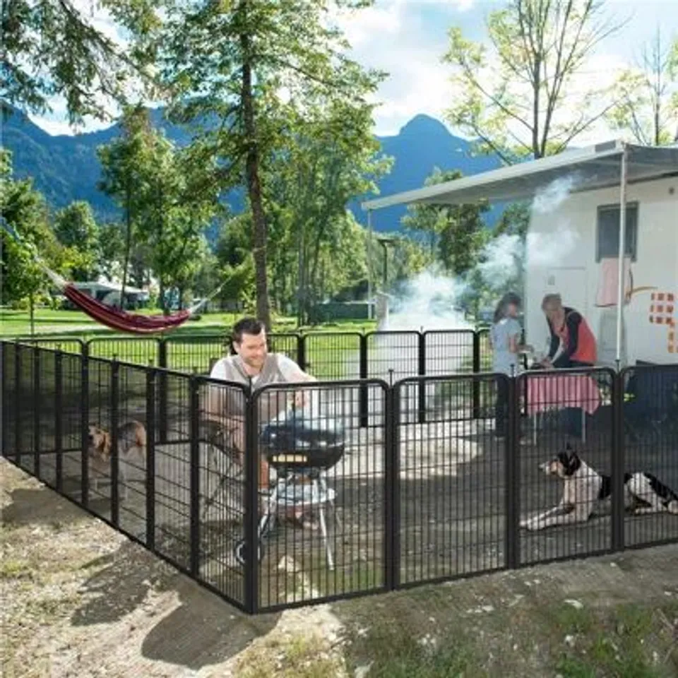 BOXED 100CM H 6 PANEL METAL EXERCISE PEN WITH DOOR (SET OF 6)