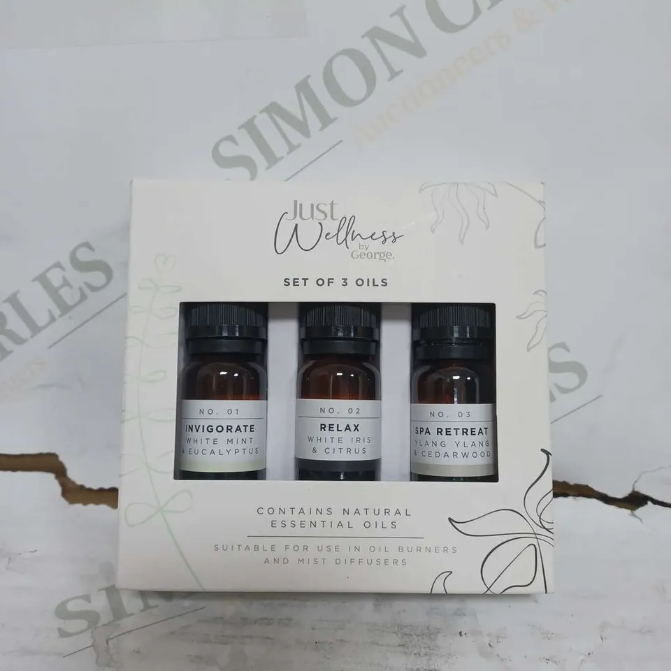 BOXED JUST WELLNESS SET OF 3 OILS FOR DIFFUSER