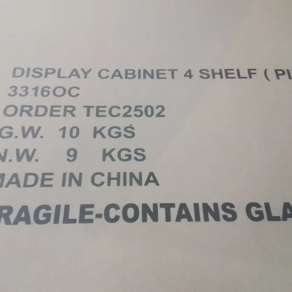 PALLET CONTAINING LARGE QUANTITY OF 4 SHELF DISPLAY CABINETS -PINE- 