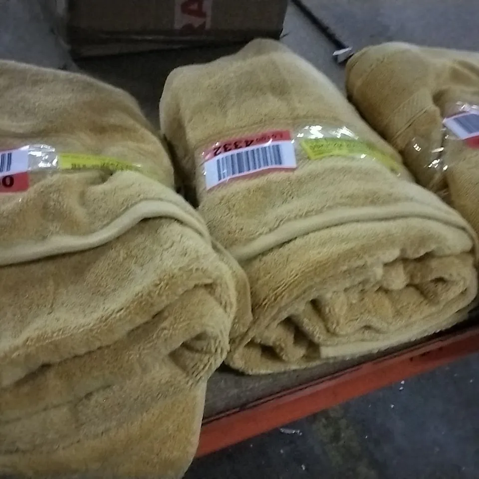 THREE CHRISTY CHROMA 100% COTTON TOWELS GOLD