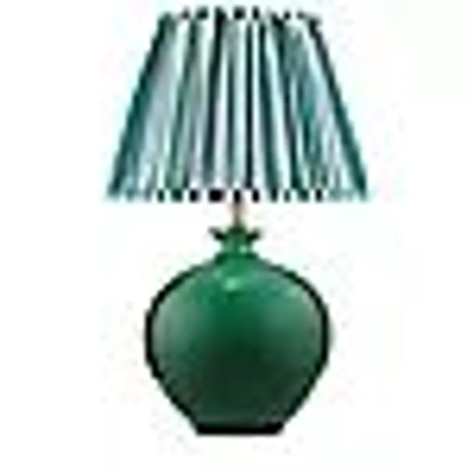 BUNDLEBERRY BY AMANDA HOLDEN CERAMIC GLAZED LAMP WITH STRIPED LAMPSHADE