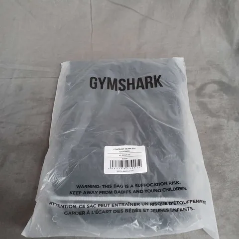 SEALED GYMSHARK CONTRAST SEAMLESS LEGGINGS IN BLACK SIZE M