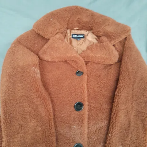 CENTIGRADE LADIES TEDDY FLEECE COAT BROWN SIZE S