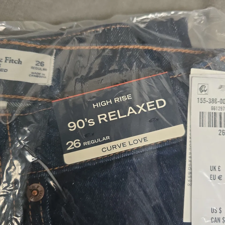 BAGGED ABERCROMBIE & FITCH HIGH RISE 90'S RELAXED JEANS – CURVE LOVE, WOMEN'S, 26 REGULAR
