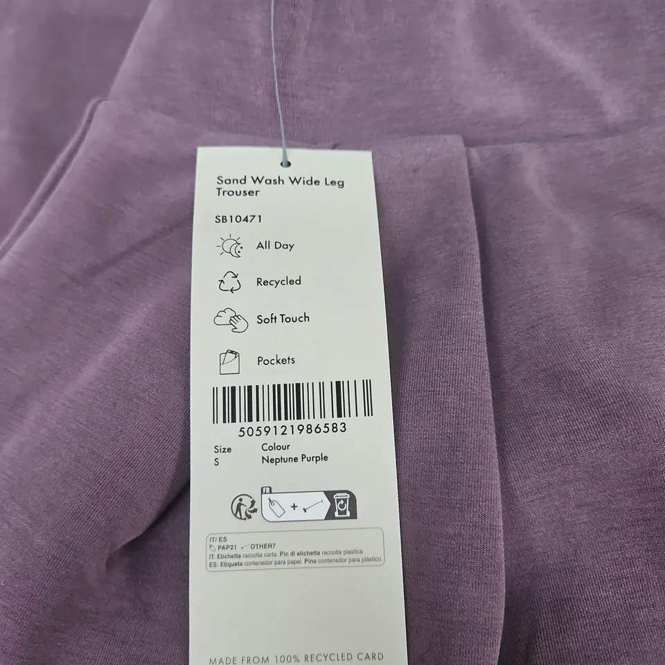 SWEET BETTY SAND WASH WIDE LEG TROUSER – NEPTUNE PURPLE, SIZE S