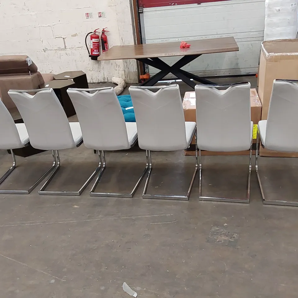 DESIGNER VIGO GREY DINING CHAIRS - SET OF 6 (6 ITEMS)