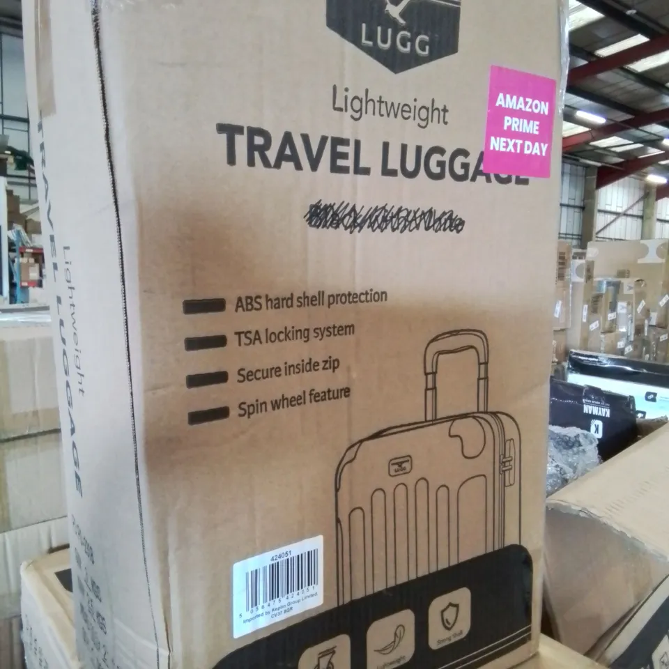 BOXED LIGHTWEIGHT TRAVEL LUGGAGE SUITCASE (COLOURS VARY)