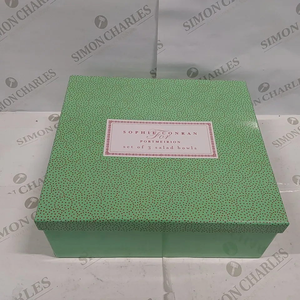 BOXED SOPHIE CONRAN PORTMEIRION SALAD BOWLS, SET OF 3 (1 BOX)