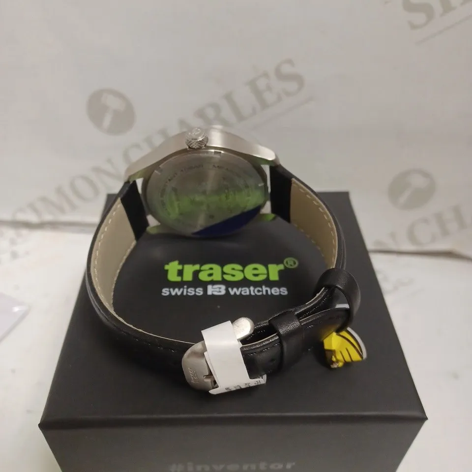 BOXED TRASER AURORA WATCH - SWISS MADE - LEATHER STRAP - STAINLESS STEEL - WATER RESISTANT 1 OBAR.
