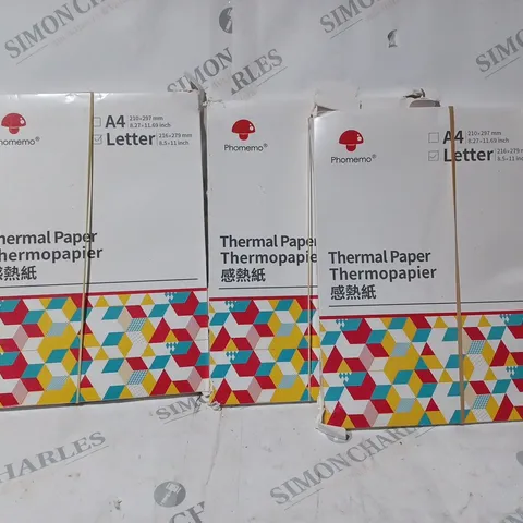3 X PHOMEMO A4 THERMAL PAPER