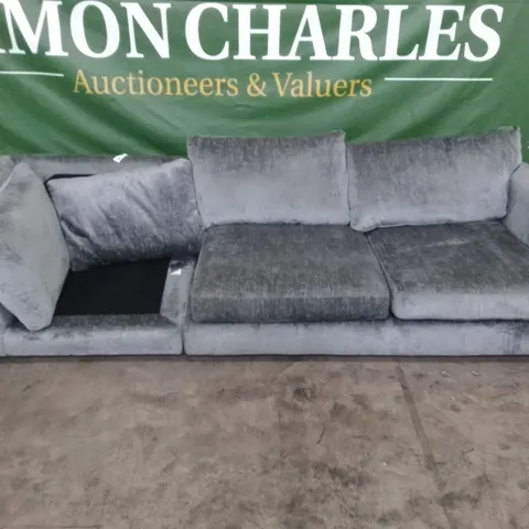 QUALITY DESIGNER 2PCS 3 SEATER SOFA - GREY FABRIC