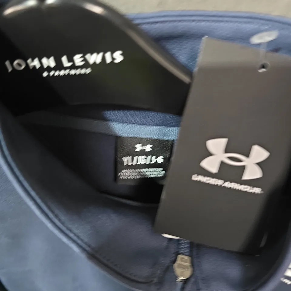 UNDER ARMOUR TRACKSUIT JACKET & JOGGERS – NAVY WITH ORANGE STRIPES