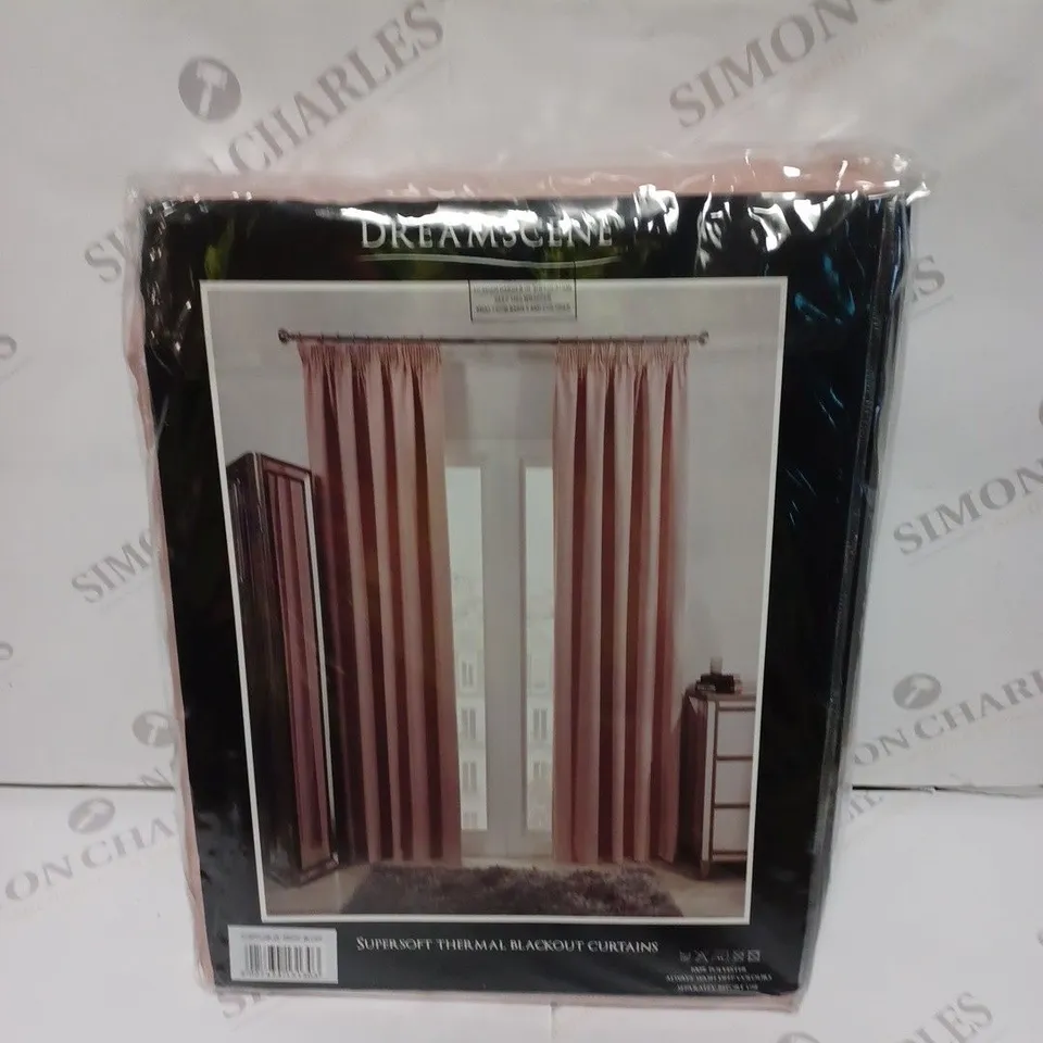 DREAMSCENE SUPER SOFT PENCIL PLEAT THERMAL BLACKOUT CURTAINS - 167 X 182CM