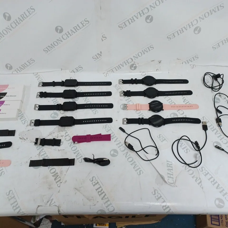 UNBOXED SMART WATCHES WITH VARIOUS STRAPS AND CHARGERS 