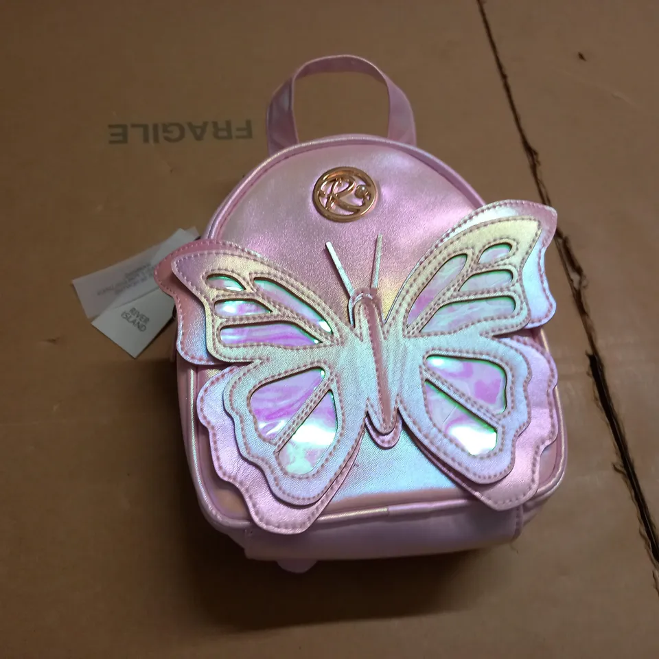 RIVER ISLAND BUTTERFLY PINK BACKPACK 