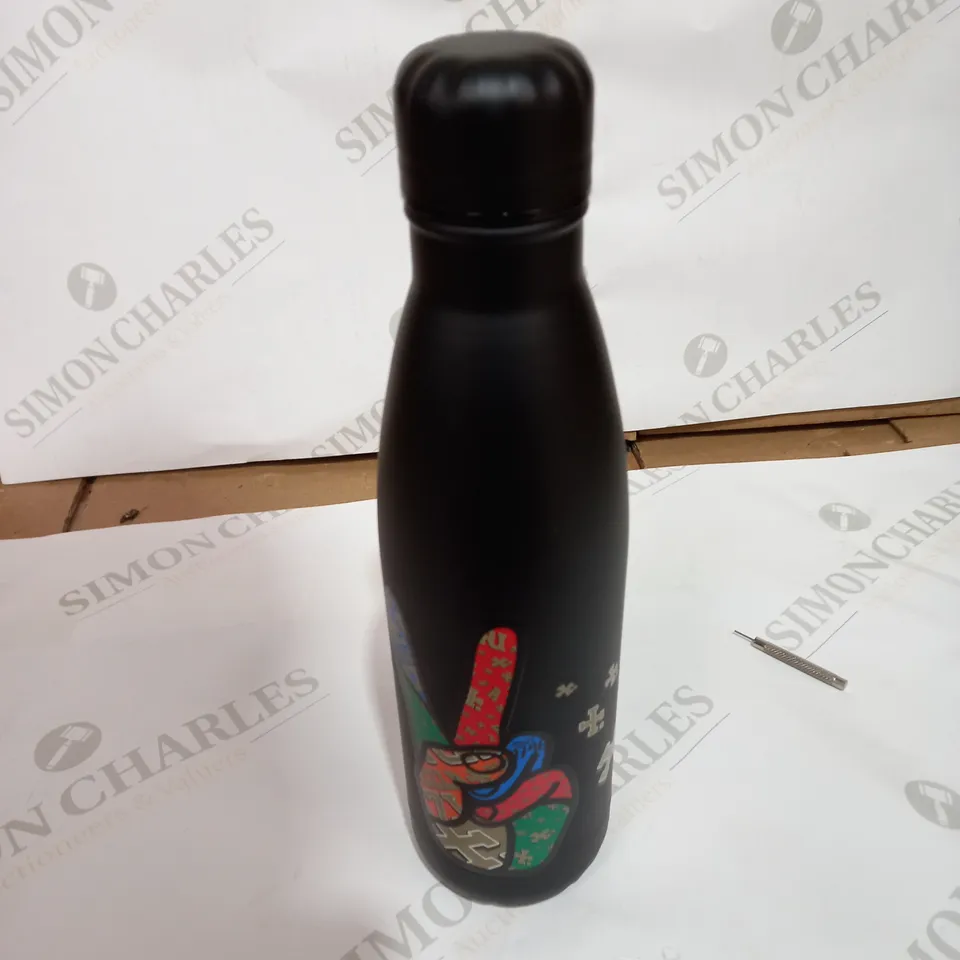 BLACK STAINLESS STEEL DRINKING BOTTLE 