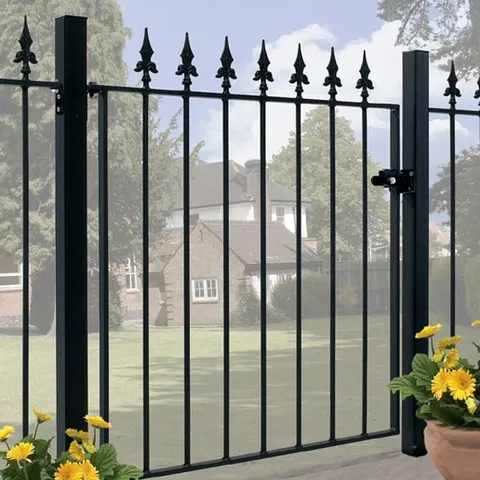 BAGGED PINKLEY SPEAR TOP METAL GARDEN GATE 914 x 950mm