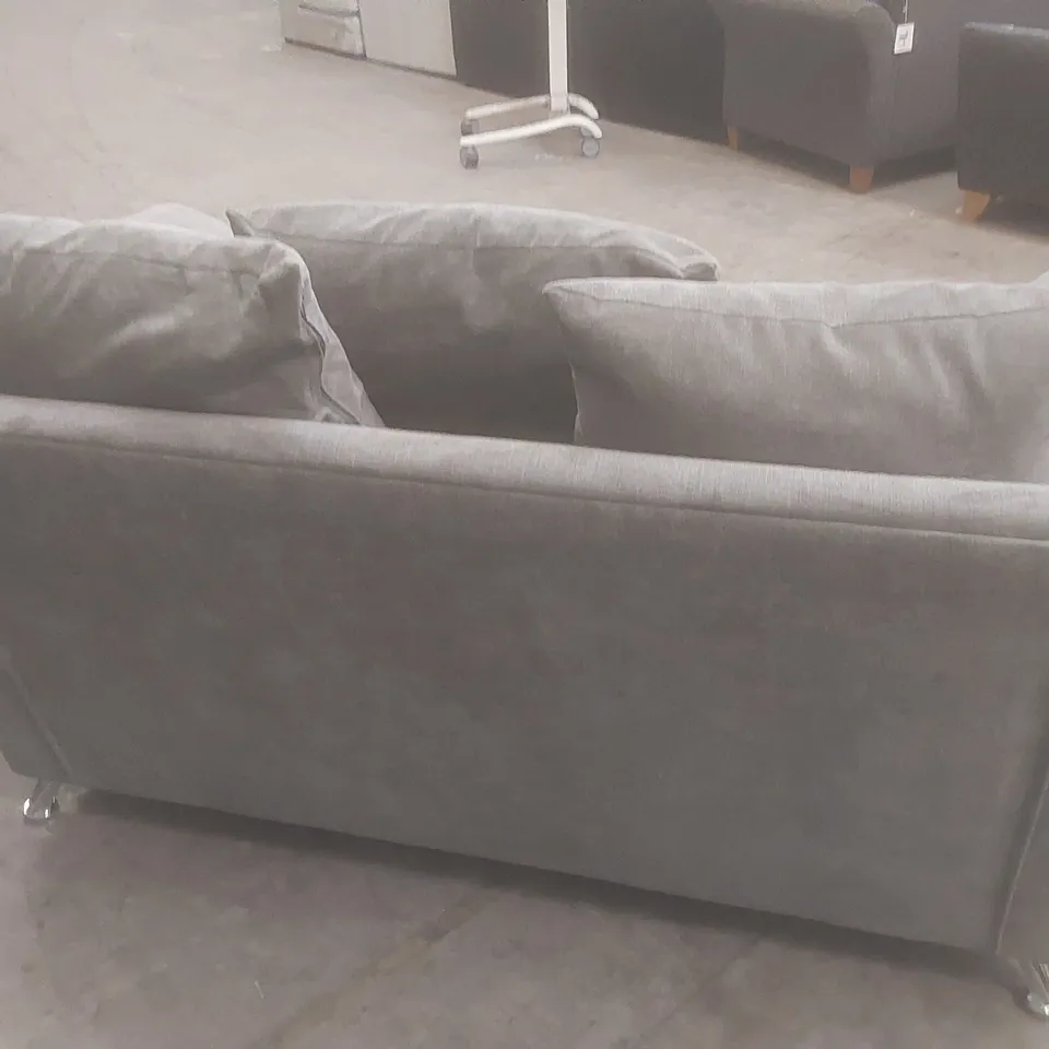 DESIGNER 2 SEATER FABRIC UPHOLSTERED SOFA  