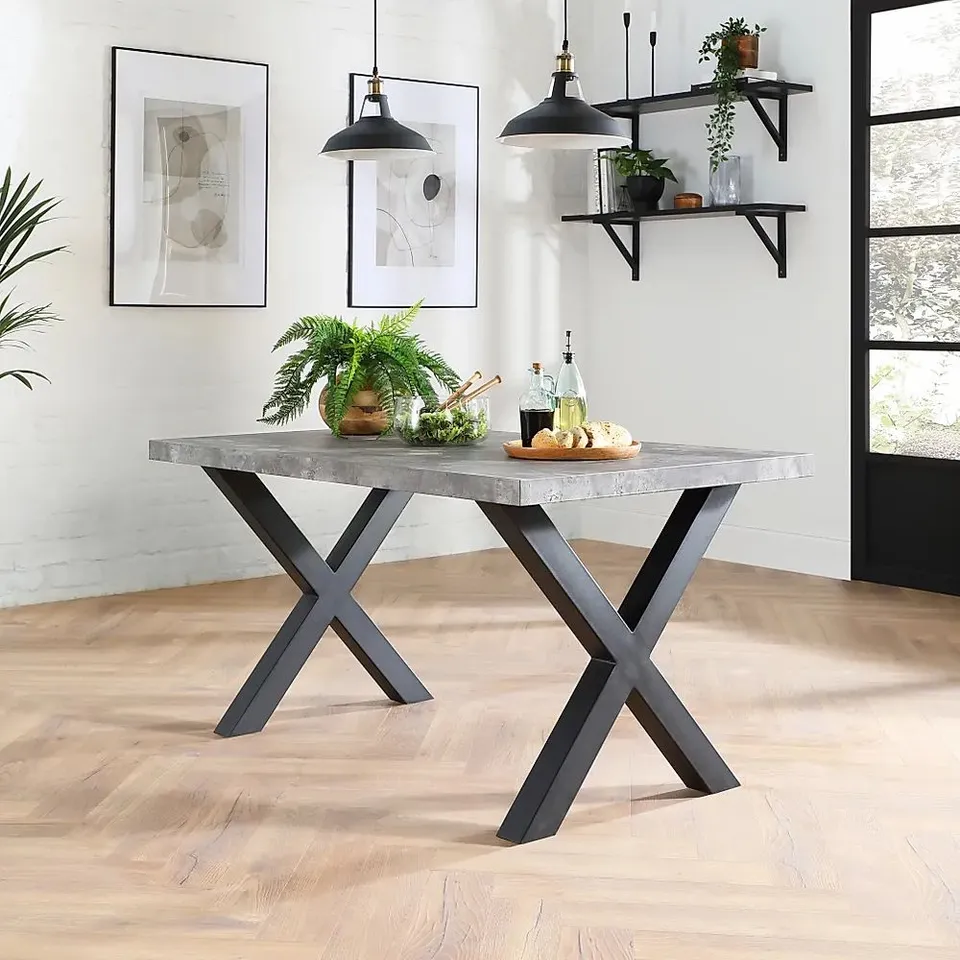 BOXED DESIGNER FRANKLIN CONCRETE DINING TABLE 200cm (2 BOXES)