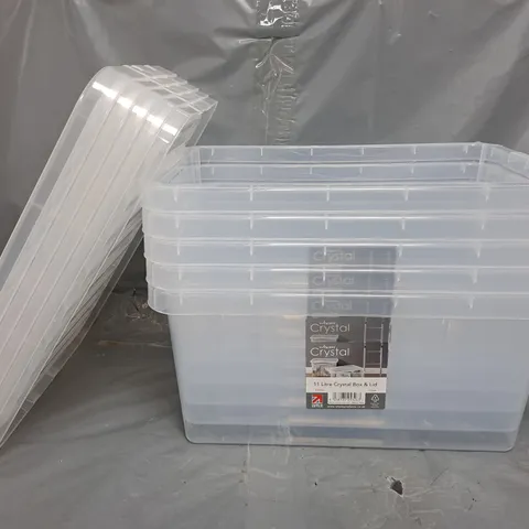 SET OF 5 WHAM CRYSTAL 11 LITRE PLASTIC STORAGE BOXES