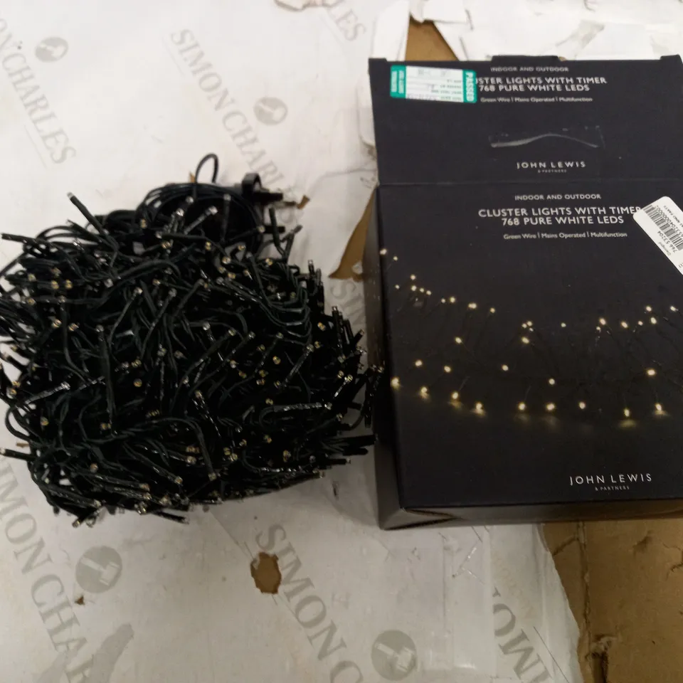 JOHN LEWIS CLUSTER LIGHTS WITH TIMER 768 PURE WHITE LIGHTS 