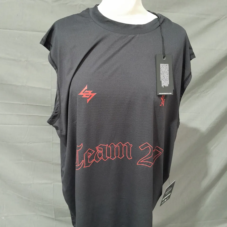 REPRESENT BLACK LDN MARATHON OVERSIZED TAN TOP - LARGE