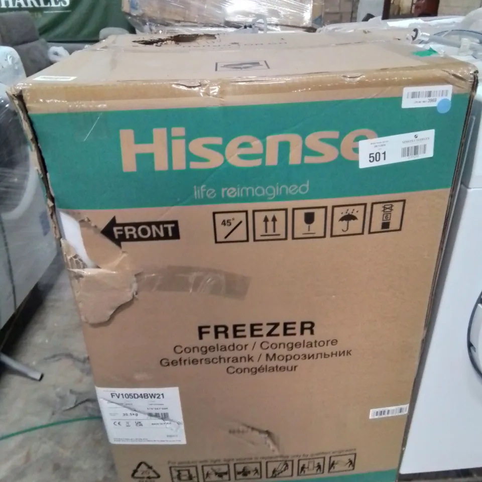 BOXED HISENSE FV105D4BW21 UNDER COUNTER FREEZER - WHITE