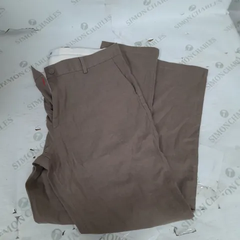 SPOKE LINEN TROUSERS IN BROWN SIZE 34W