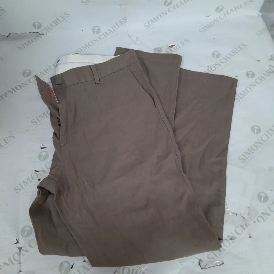 SPOKE LINEN TROUSERS IN BROWN SIZE 34W