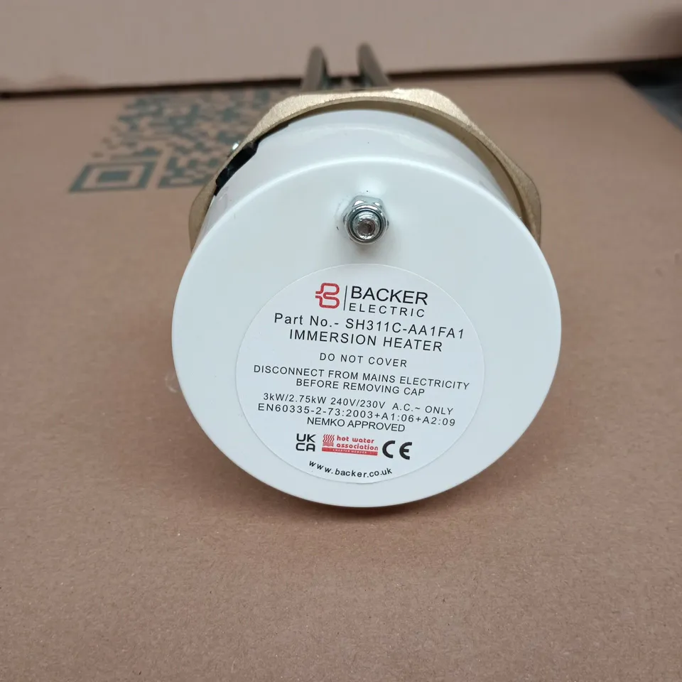 BACKER IMMERSION HEATER SH311C-AA1FA1 – 3KW, 240V/230V AC