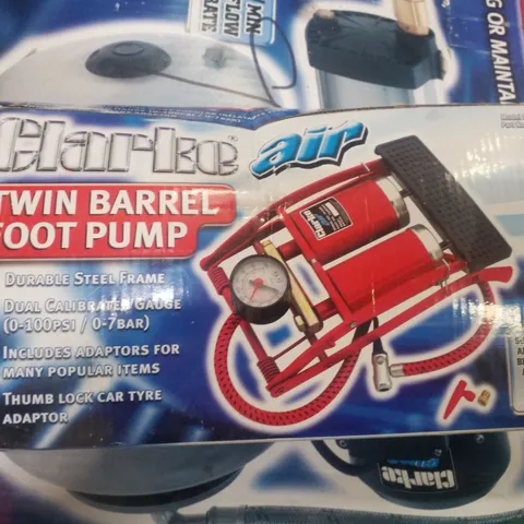 BOXED CLARKE FP200 TWIN BARREL FOOT PUMP