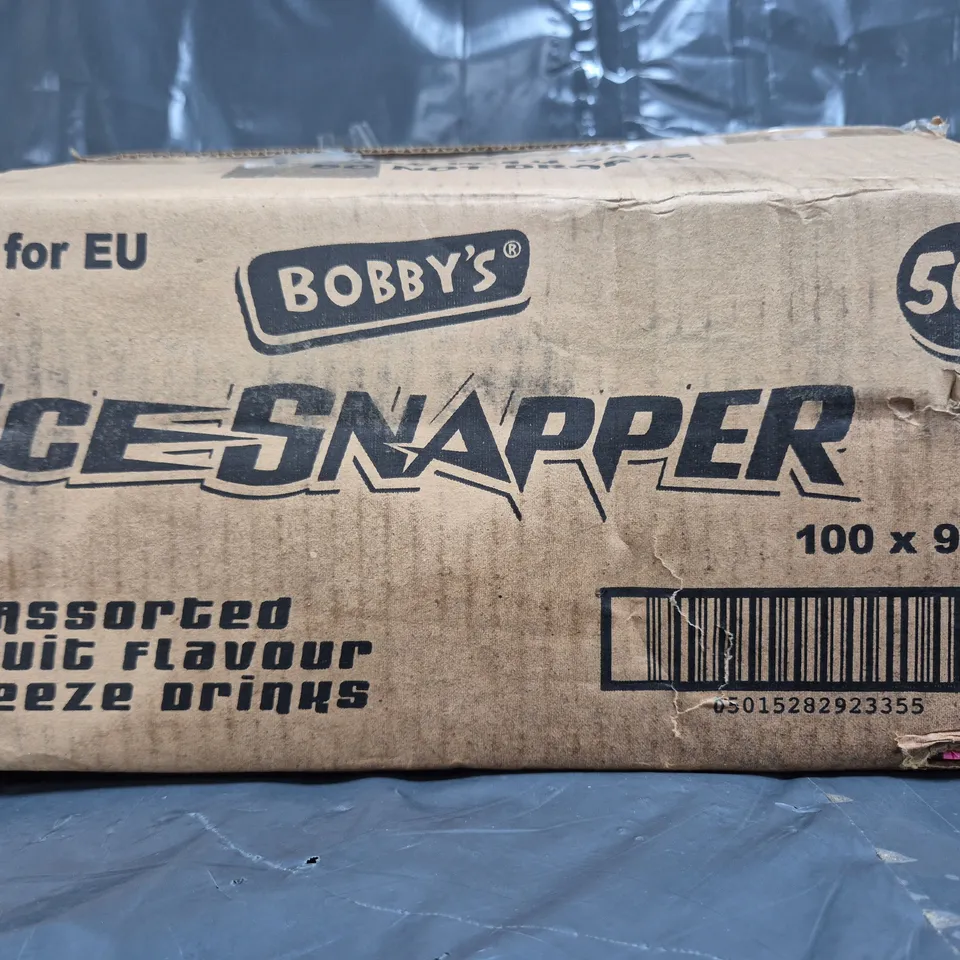 BOBBY'S ICE SNAPPER ASSORTED FRUIT FLAVOUR FREEZE DRINKS - APPROXIMATELY 100