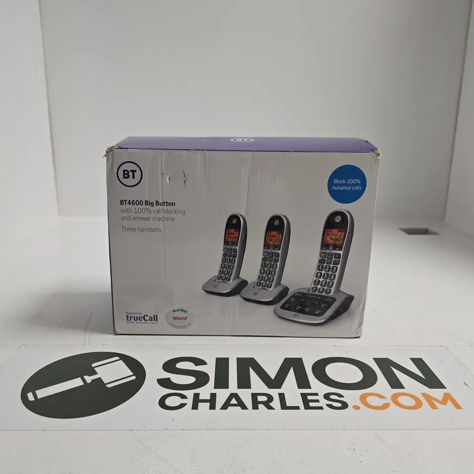 BT4600 BIG BUTTON CORDLESS PHONE SYSTEM – 3 HANDSETS (BOXED)