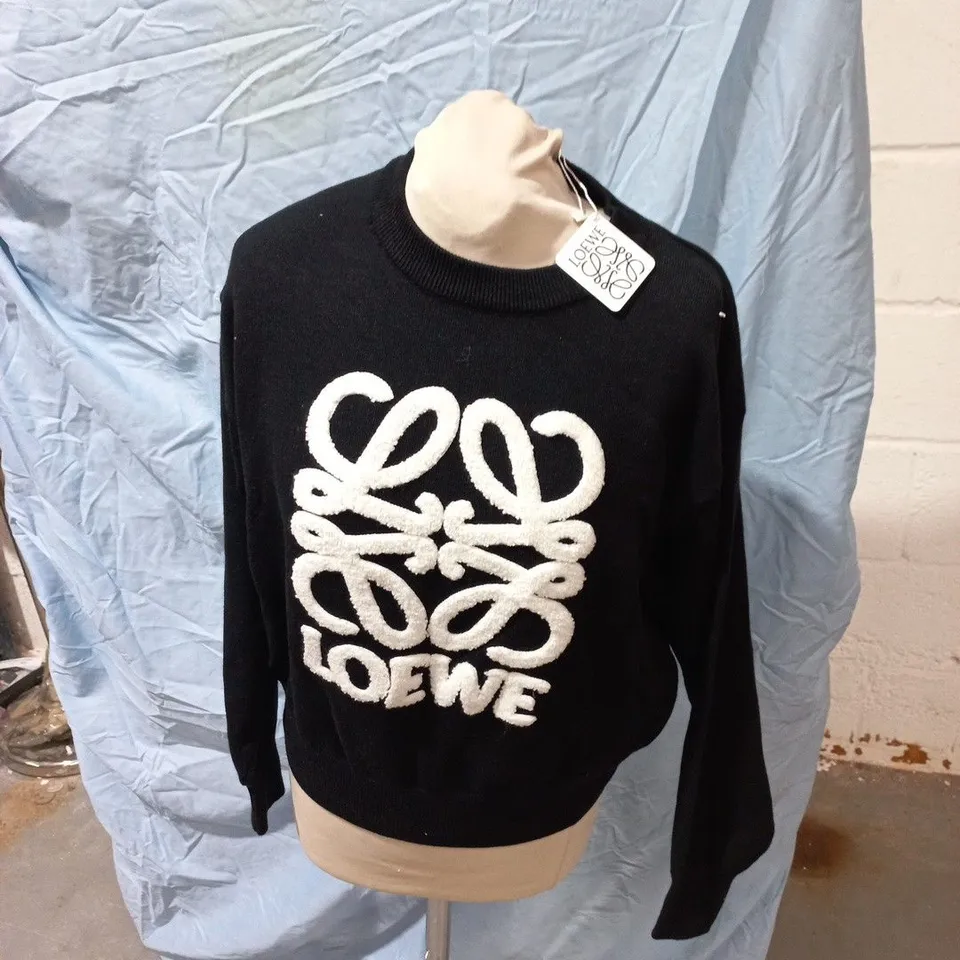 LOEWE LOGO KNIT JUMPER – BLACK (BRAND TAG ATTACHED) - WOMEN'S