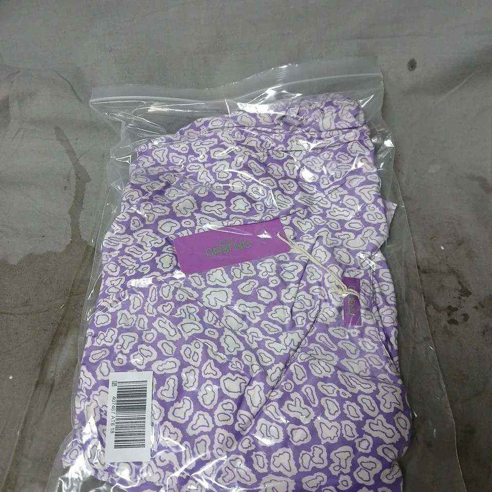 ONJENU REMY DRESS DEMI SLEEVE FORMENTERA LILAC SIZE 18. BAGGED