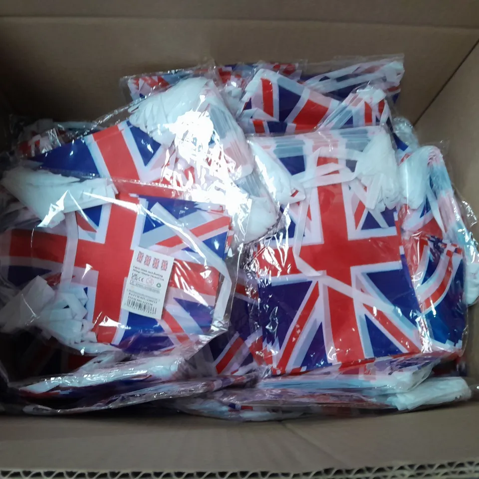 LOT OF APPROXIMATELY 60 PACKS OF UNION JACK BUNTING 