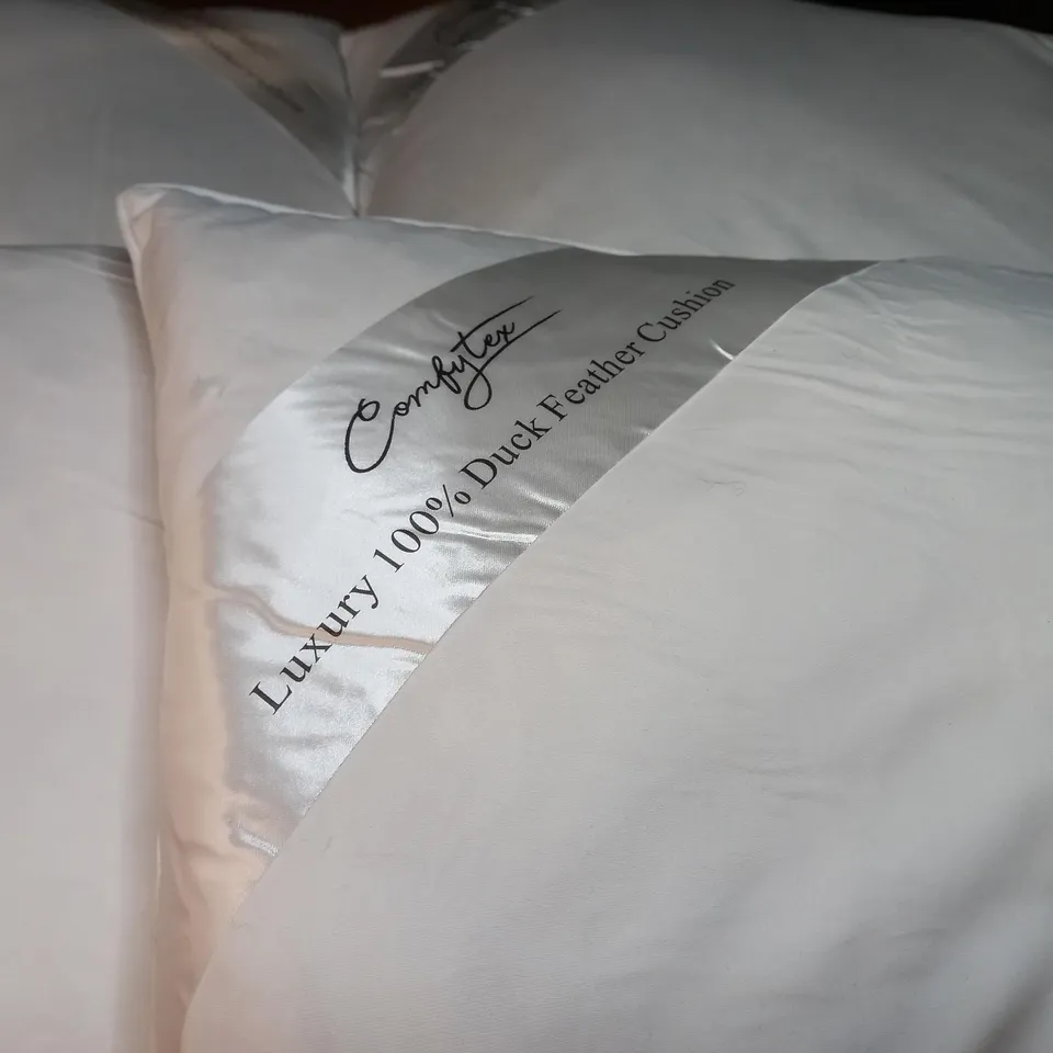 LOT OF APPROX 4 LUXURY 100% DUCK FEATHER CUSHIONS