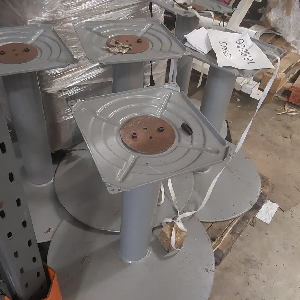 PALLET CONTAINING METAL BASE FURNITURE PARTS