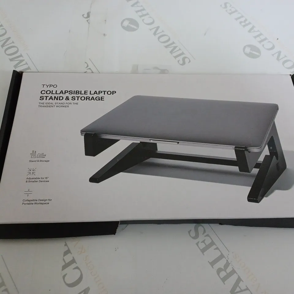 TYPO COLLAPSIBLE LAPTOP STAND AND STORAGE 
