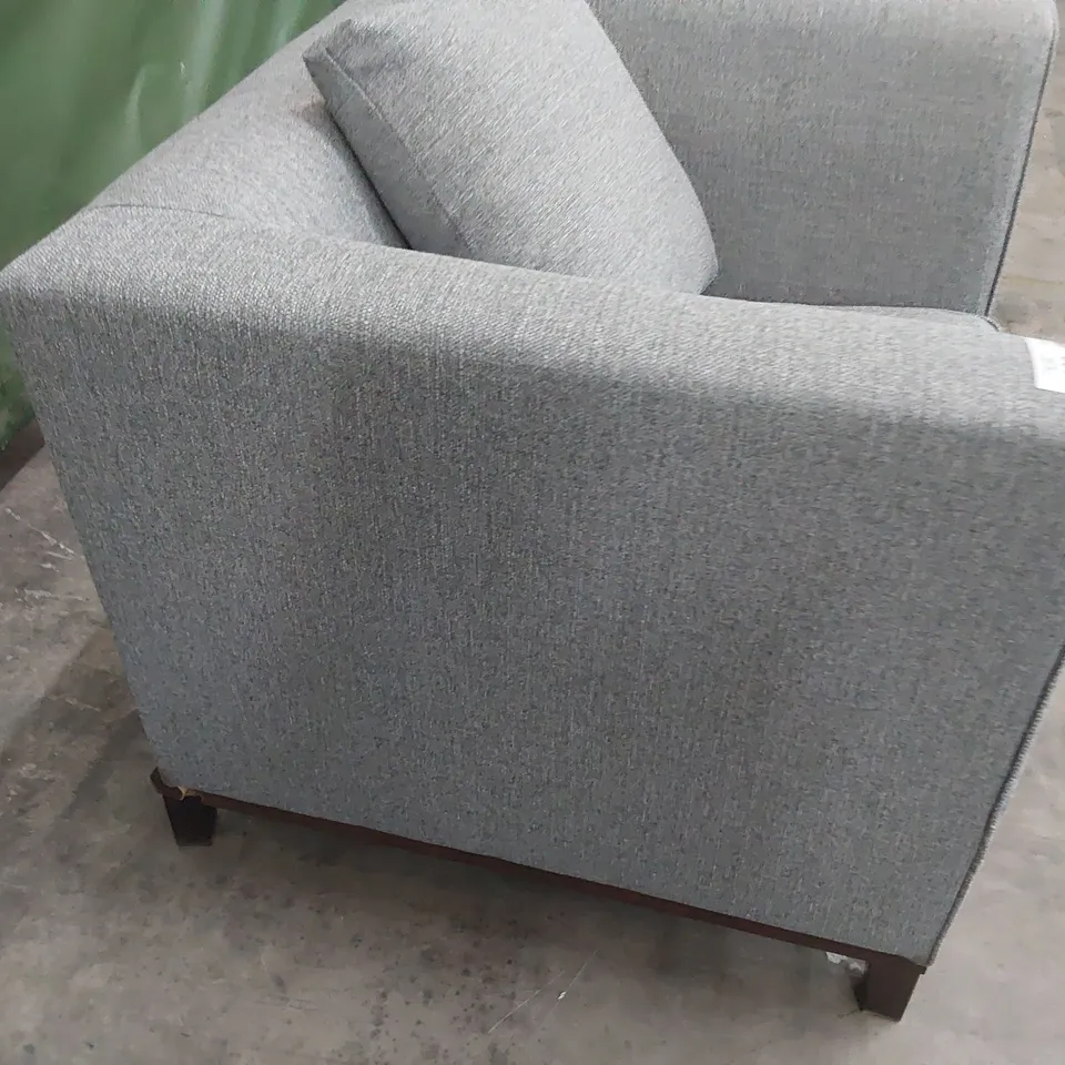 DESIGNER SQUARE TUB EASY CHAIR GREY FABRIC 