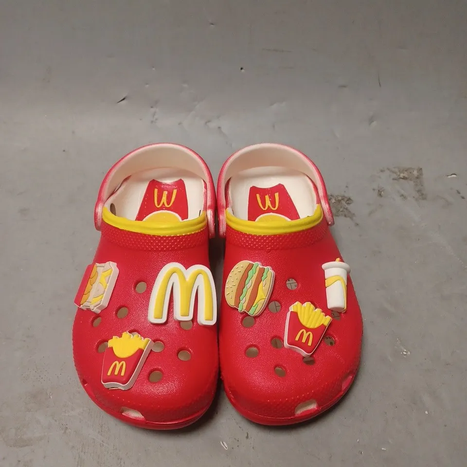 PAIR OF KIDS CROCS - MCDONALDS - UK SIZE 12 - KIDS