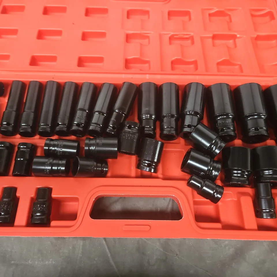 Socket Set with Assorted Sockets & Bits in Red Case